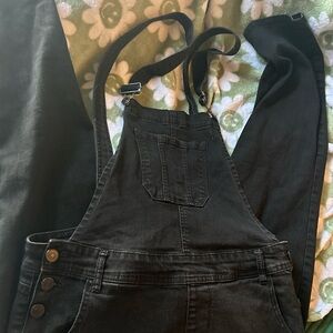 Wallflower Charcoal Denim Overalls